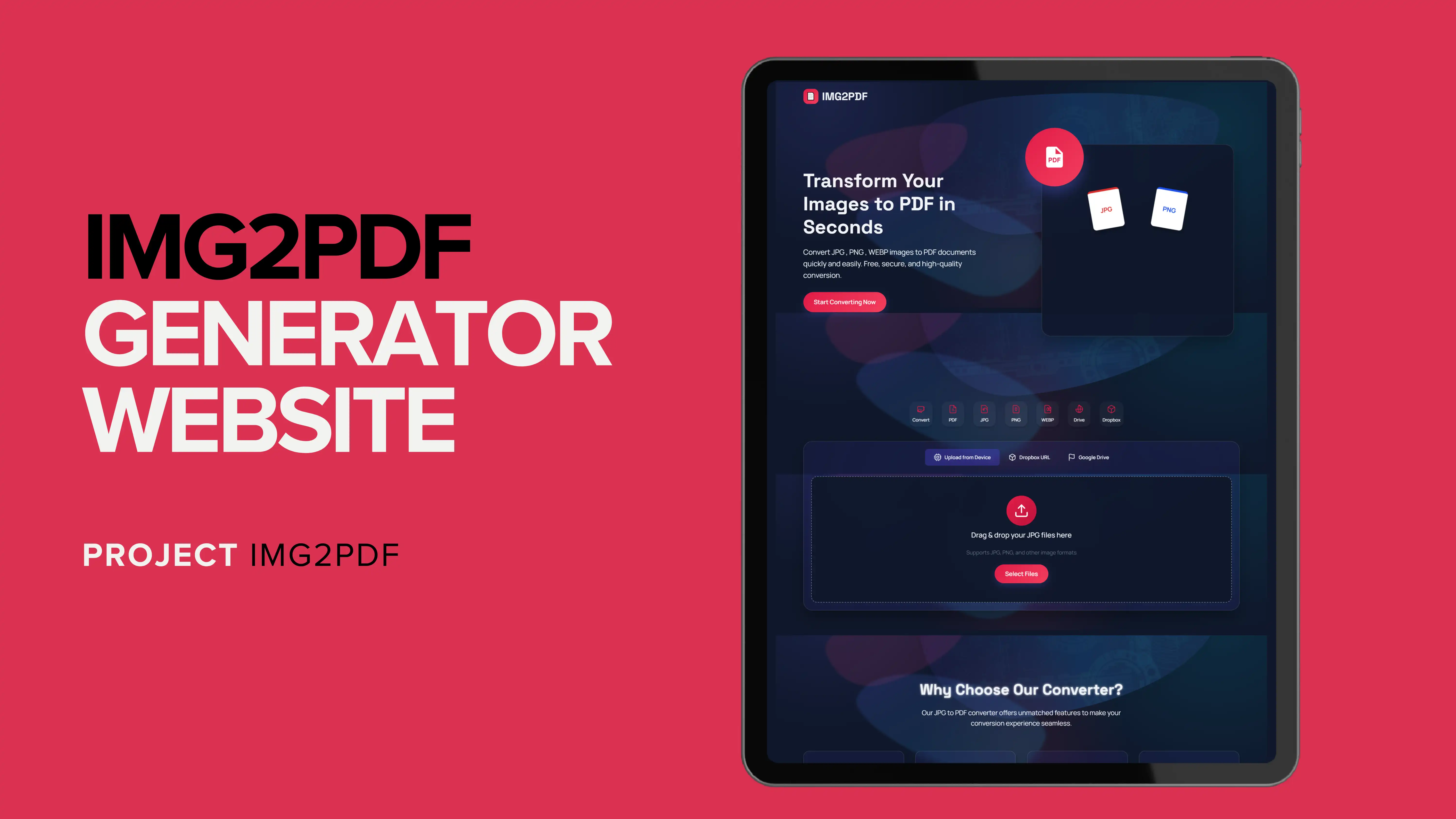 IMG2PDF Web tool main preview